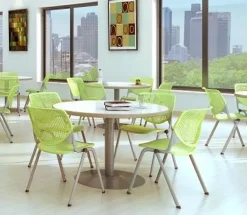 Mode Rectangular Dry Erase Cafe Table w/ Silver Round Base (36'' x 72'' Rectangle)