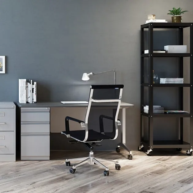 Modern Teacher T-Leg Desk w/ Single Pedestal - 60” W x 24” D