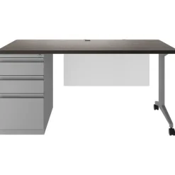 Modern Teacher T-Leg Desk w/ Single Pedestal - 60” W x 24” D