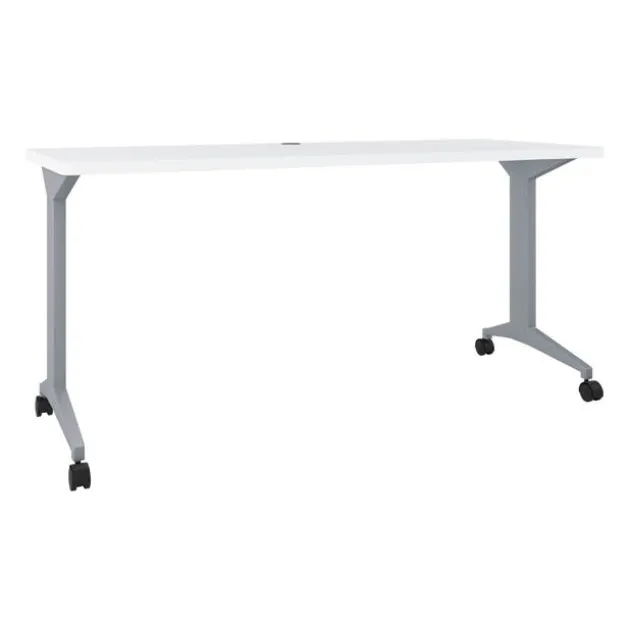 Modern Teacher T-Leg Table Desk w/ Casters - 60” W x 24” D