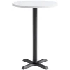 Mode Round Bar Height Cafe Table w/ Black X Base