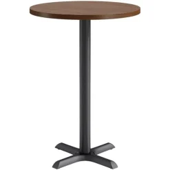 Mode Round Bar Height Cafe Table w/ Black X Base