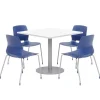 Mode Square Cafe Table with Four Lola Stack Chairs