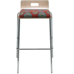 Multi-Use Padded Counter Height Half-Back Stool
