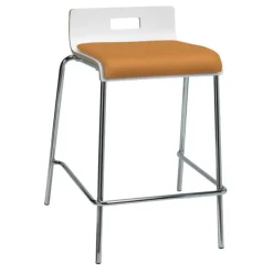 Multi-Use Padded Counter Height Half-Back Stool