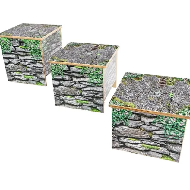Nature View Small Stone Wall Benches