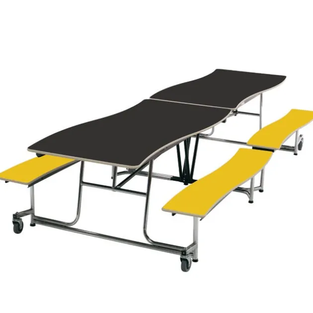 Ocean Wave Top Mobile Bench Cafeteria Tables