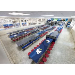 Ocean Wave Top Mobile Stool Cafeteria Tables