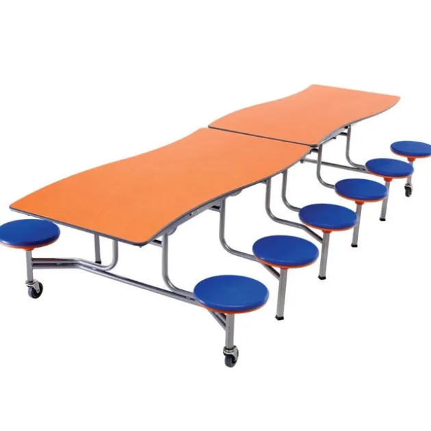 Ocean Wave Top Mobile Stool Cafeteria Tables
