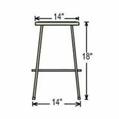 One Acid Resistant Science Lab Table & Two 18'' Black Stools (54'' x 24'')