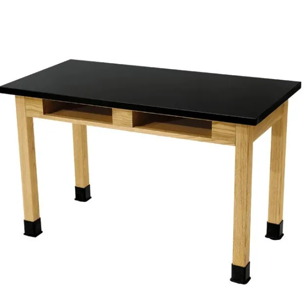 One Acid Resistant Science Lab Table & Two 18'' Black Stools (54'' x 24'')