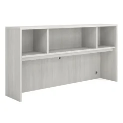 OS Laminate Bow Front Executive Desk w/ Deluxe Full Pedestal & Wall Storage Unit
