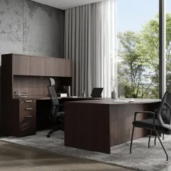 OS Laminate Bow Front U-Shape Desk Suite w/ Deluxe Full Pedestal