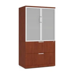 OS Laminate Bow Front U-Shape Desk Suite w/ Deluxe Full Pedestal & 2 Drawer Lateral File