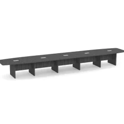 OS Laminate Expandable Boat Shaped Conference Tables w/ Slab Base