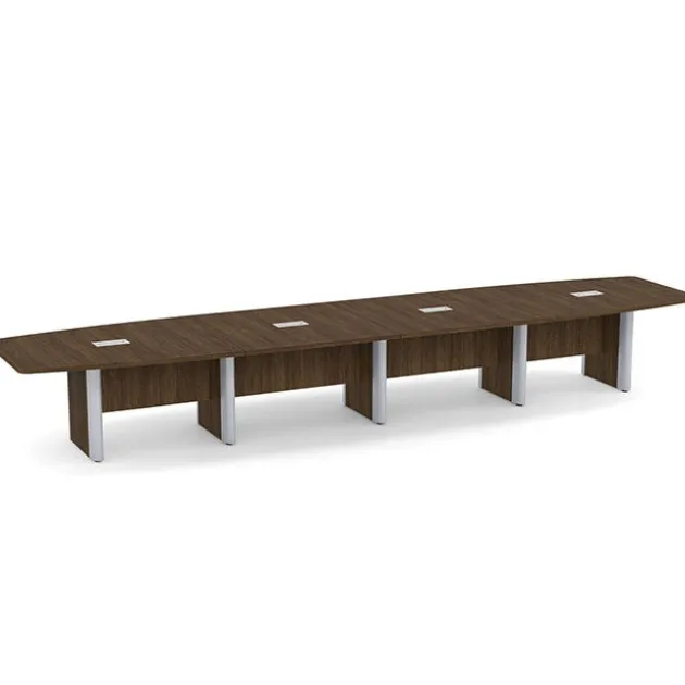 OS Laminate Expandable Boat Shaped Conference Tables w/ Elliptical Base