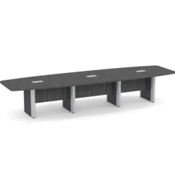 OS Laminate Expandable Boat Shaped Conference Tables w/ Elliptical Base