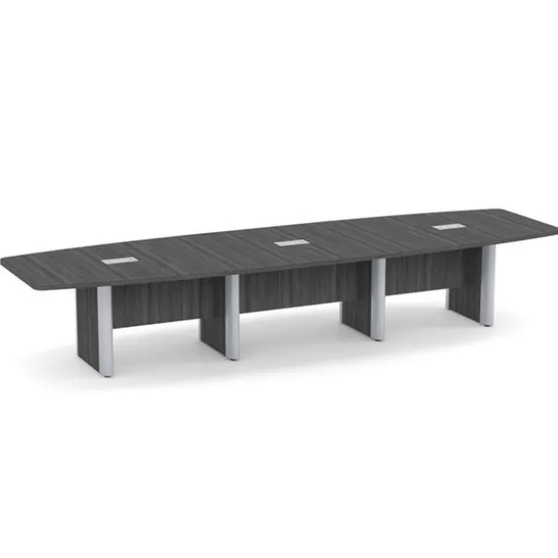 OS Laminate Expandable Boat Shaped Conference Tables w/ Elliptical Base