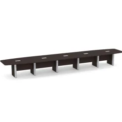 OS Laminate Expandable Boat Shaped Conference Tables w/ Elliptical Base