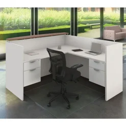 OS Laminate L-Shaped Reception Desk w/ Transaction Shelf