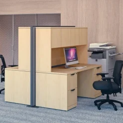 OS Laminate Pair of Two Desks with Hutch Storage