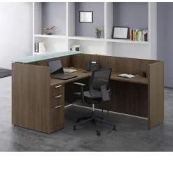 OS Laminate Reception Desk with Glass Counter