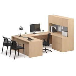 OS Laminate U-Shape Desk Suite w/ 2 Drawer Lateral File