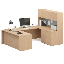 OS Laminate U-Shape Desk Suite w/ 2 Drawer Lateral File