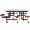 Oval ADA Cafeteria Table w/8 Round Stools