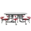 Oval Cafeteria Table w/10 Round Stools