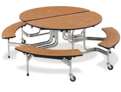 Oval Mobile Bench Cafeteria Tables
