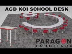 6-Pack A&D Adjustable Koi Student Desks with Ready Stack Chairs Package