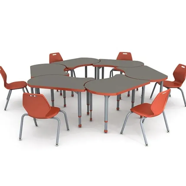 6-Pack A&D Adjustable Koi Student Desks with Ready Stack Chairs Package