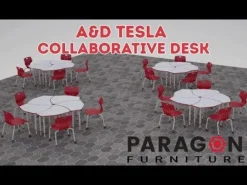 5-Pack A&D Tesla Adjustable Student Desks with Ready Stack Chairs Package