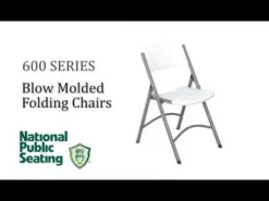 Package One 18'' x 96'' Plastic Folding Seminar Table & Four Plastic Folding Chairs