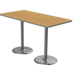 Package Set- Dual Base Bar Height Rectangle Table w/ 6 Apex Stools