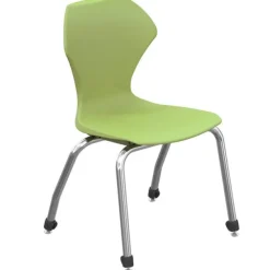 Package Set- Dual Base Rectangle Dry Erase Table w/ 6 Apex Stack Chairs
