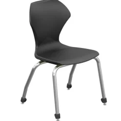 Package Set- Dual Base Rectangle Dry Erase Table w/ 6 Apex Stack Chairs