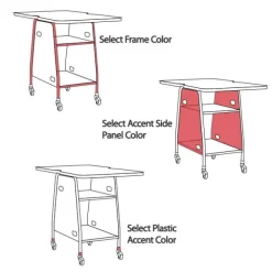 Package Set - Maker Invent 39"H Butcher Block Table & 4 Emoji Lab Stools