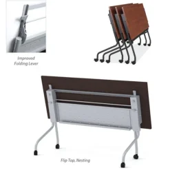 Package Set - 6 Training Tables w/ Flip Top Nesting Bases & Casters (60