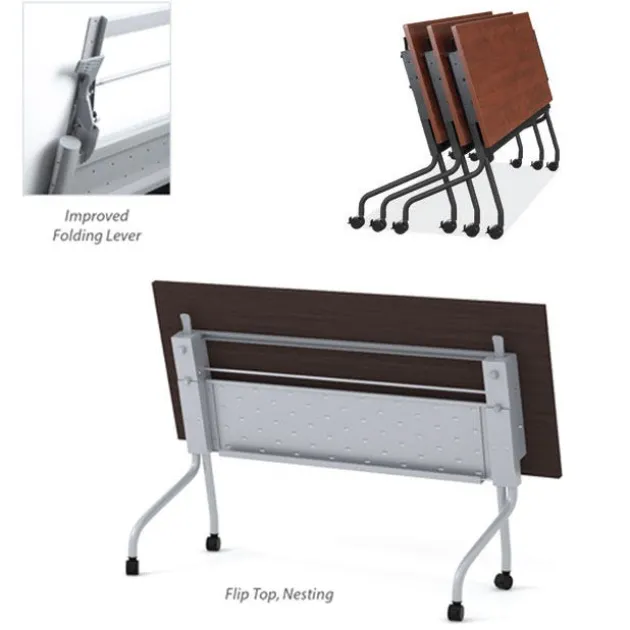 Package Set - 6 Training Tables w/ Flip Top Nesting Bases & Casters (60" X 24")
