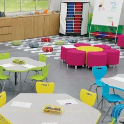 5 Pack Dot Soft Seating Wobble Floor Stools