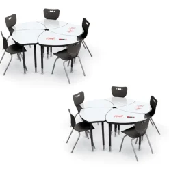 10-Pack Dry Erase Hierarchy Shapes Desk & Hierarchy Chair Package