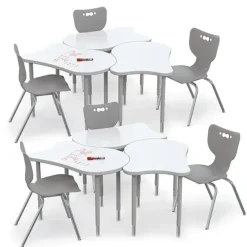 6-Pack Fender Collaborative Dry Erase Desk & Hierarchy Chair Packages