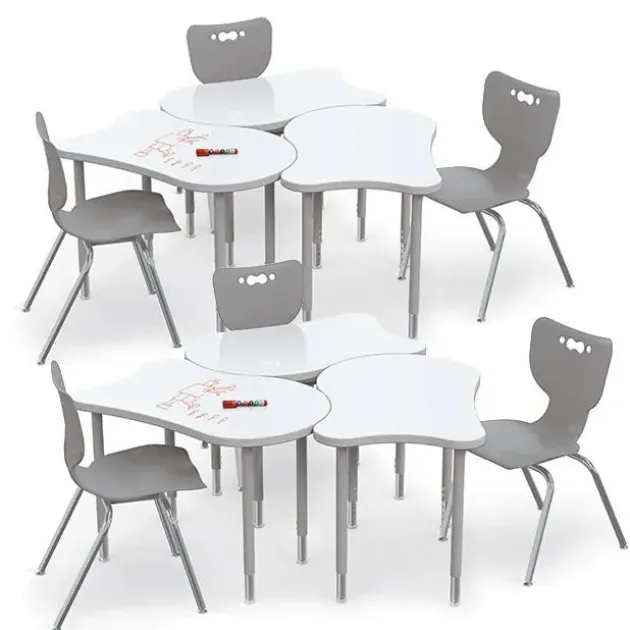6-Pack Fender Collaborative Dry Erase Desk & Hierarchy Chair Packages