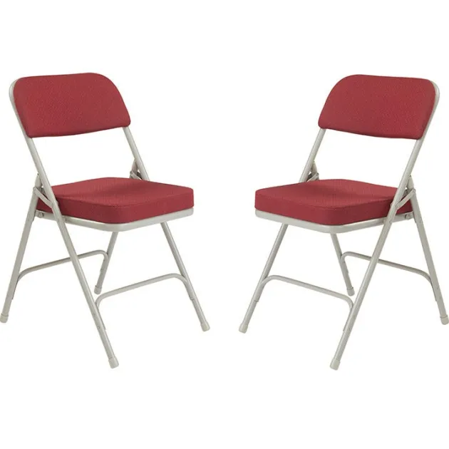 Padded Fabric Folding Chairs Model 3200 (2 Pack)