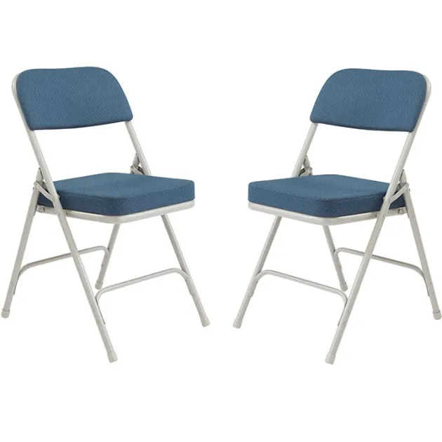 Padded Fabric Folding Chairs Model 3200 (2 Pack)
