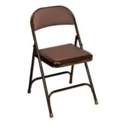 Padded Seat and Back Folding Chair- Mocha Brown Frame- Mocha Brown Vinyl