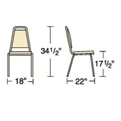 Padded Stack Chair with Square Back and Crown Seat