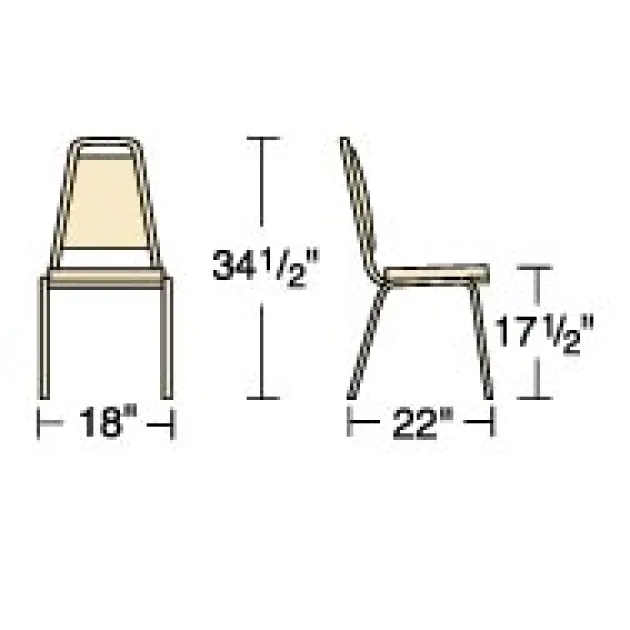 Padded Stack Chair with Square Back and Crown Seat